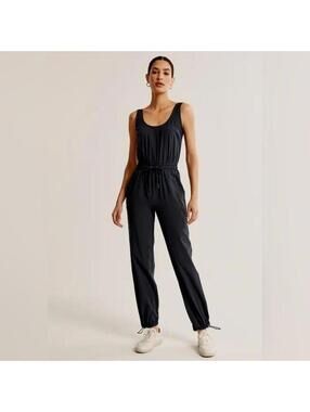 Abercrombie & Fitch black travelers jumpsuit Size S romper athleisure spring